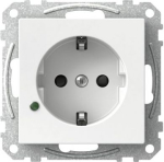 Socket-outlet, Exxact, 2P + E, 16A, side earth, with shutter, white WDE002329 | 3606480203558