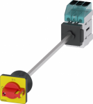 Load disconnector 3LD3, Iu 16 A Main switch 3-pole Rated operating capacity at AC-23 A at 400V 7.5kW floor mounting Basic switch with door coupling Central hole mounting 22.5mm Toggle drive red / yellow 48x48 mm The 3LD main and emergency off switch  ...