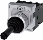 Coordinate switch, 22 mm, round, metal shiny, black, 4 switch positions, momentary contact type, with mechanical interlocking, in O position, with holder, 1 NO, 1 NO, 1 NO, 1 NO, screw terminal, 3SU1150-7BF88-1QA0 | 4011209954946