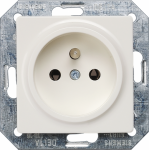 Socket outlet, 16A, 250V, w/grounding, CEE7, 55x55mm, titanium white, DELTA i-system 5UB1350 | 4001869057613