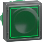 Head for illuminated push button, Harmony XB5, green square square flush, 22mm, universal LED, for i ZB5CW333 | 3389110934830
