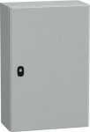 Wall mounted steel enclosure, PanelSeT S3D, plain door, with mounting plate, 600x400x200mm, IP66, IK NSYS3D6420P | 3606480159329