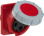 CEE-flanged socket 3x63A(2P+PE) 9h IP67 100x112 sloping red POWER TWIST 433-9 | 9003399750403