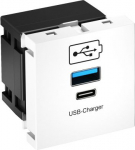 MTG-2UC QC RW1, USB charger 3A, 1xUSB-A, 1xUSB-C, white 6105310 | 4012197449445