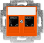 Double data socket outlet, RJ45 cat.6 + RJ45 cat.6 2CHH296118A6066 | 8592624111481