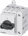 Load disconnector 3LD3, Iu 40 A Main switch 3-pole + N Rated operating capacity at AC-23 A at 400 V 15.0 kW Installation in distribution boards, Basic switch with Toggle drive black The 3LD main and emergency off switch for safe disconnection of load ...