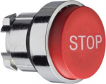 Projecting push button head 40mm, Harmony XB4, metal, red, 22mm, spring return, marked STOP ZB4BL434 | 3389110887853