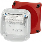 Junction box DK 0404 R with 5 pole terminals 4 mm2, grey with red lid IP66 62000039 | 4012591125303