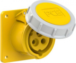 CEE-flanged socket 3x16A (2P+PE) 4h IP67 75x75 yellow 3132-4 | 9003399133749