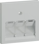 Central plate UAE 3-gang, for Frontplate 55, hfr, lightgrey GZUAE3A7035 | 4012740983419
