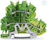 Double-deck terminal block 4-conductor ground terminal block, green-yellow 2002-2207 | 4044918691147