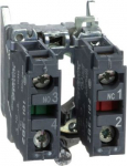 Single contact block with body/fixing collar 1NO+1NC screw clamp terminal. range of product: Harmony XB4 - product or component type: complete body/contact assembly - device short name: ZB4 - fixing collar material: zamak - contacts type and composit ...