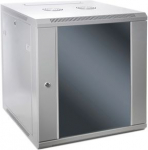 19&Prime; Wall-mounted switch cabinet 22U, depth: 45cm, gray, glass door 22U-60/45FPC | 2000001341223