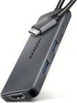AXAGON USB 5Gbps hub, 3x USB-A, HDMI 4k/30Hz, PD 100W, 100cm USB-C cable | HMC-5H HMC-5H | 8595247907509