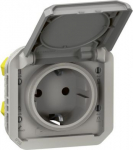 PLEXO GERMAN STANDARD SOCKET OUTLET WITH SCREW TERMINALS - GREY - MECHANISM 069571L | 3414971879195