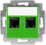 Double data socket outlet, RJ45 cat.6 + RJ45 cat.6 2CHH296118A6067 | 8592624111474