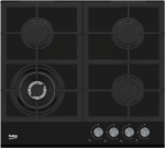 BEKO Hob | HILW64235S | Gas | Number of burners/cooking zones 4 | Rotary knobs | Black HILW64235S | 8690842156243