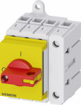 Load disconnector 3LD3, Iu 40 A Main switch 3-pole + N Rated operating capacity at AC-23 A at 400 V 15.0 kW Installation in distribution boards, Basic switch with Toggle drive red / yellow The 3LD main and emergency off switch for safe disconnection  ...