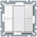Push-button, 2-gang plus, polar white, glossy, System M MTN617219 | 3606485099439