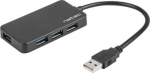 Natec | 4 Port Hub With USB 3.0 | Moth NHU-1342 | Black | 0.15 m NHU-1342 | 5901969417173