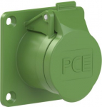 CEE flanged socket 3x16A 4h 24/42VAC 100-200Hz IP44/IP54 TWIST green 70x70 383-4V | 9003399049736
