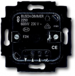 With rotary control, 2way On-Off switching and soft-catch. Leading Edge control. For incandescent lamps and 230 V tungsten halogen lamps. With adjustable minimum brightness. Without cover plate. 2CKA006515A0848 | 4011395175422