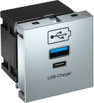 MTG-2UC QC AL1, USB charger 3A, 1xUSB-A, 1xUSB-C, silver 6105314 | 4012197449537