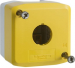 Yellow empty enclosure lid with light grey base, 1 cut-out. range of product: Harmony XALK - product or component type: empty control station - device short name: XALK - product destination: for XB5 &Oslash; 22 mm control and signalling units - control stat ...