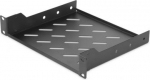 Digitus | 1U fixed shelf | DN-10-TRAY-2-B | Black | Perfect for storage of components which are not 254 mm (10") suitable. Slim design which takes space of 1 height unit. Easy and quick to mount or dismount. Load capacity: 25 kg DN-10-TRAY-2-B | 4016 ...