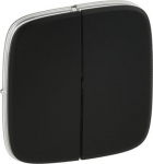 Cover plate Valena Allure - 2-gang switch/push-button - black 755028 | 3414970481719
