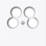 As cover for 4gang Antenna socket insert.   Outputs in a trapezoidal arrangement e.g. TV/R/SAT/SAT or TV/R/DATA/DATA or TV/R/SAT/DATA. 2CKA001724A4440 | 4011395317068