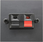 Color: White.   Front: 2x spring speaker terminals (Red/Black).   Rear: 2x screw terminals.   Size: 2 modules. 2CLA225710N1801 | 8427238143026