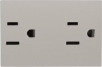 Color: Silver.   Rated voltage: 125 Vac   Rated current: 15A   Type B: 2P + E / NEMA 5-15R   Duplex outlet   Shuttered for child safety   Screw terminals   Size: 3 modules. 2CLA232800N1301 | 8427238085661