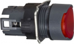 Head for illuminated push button, Harmony XB6, red flush pushbutton &Oslash; 16 latching integral LED ZB6AF4 | 3389110776171