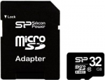 Memory card 32 GB, Class 10, MicroSDHC, SD adapter, Black SP032GBSTH010V10SP | 4712702625905