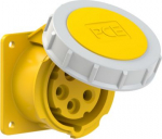 CEE-flanged socket 5x16A (3P+N+PE) 4h IP67 75x75 yellow 3152-4 | 9003399595554