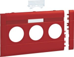 Frontplate 3-gang socket outlet for BRA/H/S 120 with LF stackable hfr red GB120313020 | 4012740859684