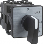 Cam voltmeter switch, 3L, 45&deg;, 12A, screw mounting. range of product: Harmony K - component name: K1 - [Ith] conventional free air thermal current: 12 A - product mounting: front mounting - fixing mode: multifixing - rotary handle padlocking: without ...