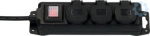 Extension 3-socket, 2m H07RN-F 3G1.5, with switch, with self-closing lids, IP44, black 1159950013 | 4007123684328