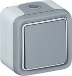 Push-button Plexo IP 55 - N/O contact - 10 A - surface mounting - grey 069720 | 3245060697204