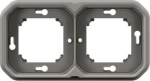 PLEXO 2 GANG HORIZONTAL AND VERTICAL FLUSH MOUNTING SUPPORT FRAME - GREY 069683L | 3414971881372