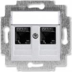 Double data socket outlet, RJ45 cat.6 + RJ45 cat.6 2CHH296118A6070 | 8592624111443