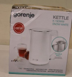 SALE OUT. GoGorenje K15DWW Kettle, Electric, Capacity 1.5 L, Power 2200 W, Plastic, White | Kettle | K15DWW | Electric | 2200 W | 1.5 L | Plastic + metal | 360&deg; rotational base | White | DAMAGED PACKAGING | Kettle | K15DWW | Electric | 2200 W | 1.5 L ...