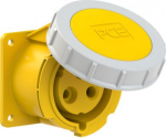 CEE-flanged socket 3x32A (2P+PE) 4h IP67 75x75 yellow 3232-4 | 9003399140587