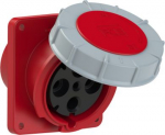 CEE-flanged socket 4x125A(3P+PE) 6h IP67 Pilot 120x130 sloping red POWER TWIST 4445-6 | 9003399053443