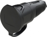 Rubber socket outlet250V AC, 3x16A (2P+E), IP54, With cap, TPE/PA6, Taurus2, Schuko, black 2511-SSC | 9003399469428