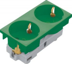 2-gang Schuko-socket-outlet Rastec 45, 2-pole 20&deg; 16A/250V emerald green ESR2206001 | 4012002245972