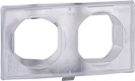 2-gang frame, transparent, IP44, Exxact WDE002480 | 3606480210013
