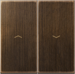 Metal 2-gang rocker with arrow symbols, antique brass, LS ME2995PAT | 4011377101715