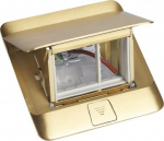 Pop-up box to be equipped - 3 modules - brushed brass 054015 | 3245060540159